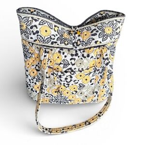 Vera Bradley Go Wild Quilted Cotton Tote Bag Yellow (free cosmetic bag included)